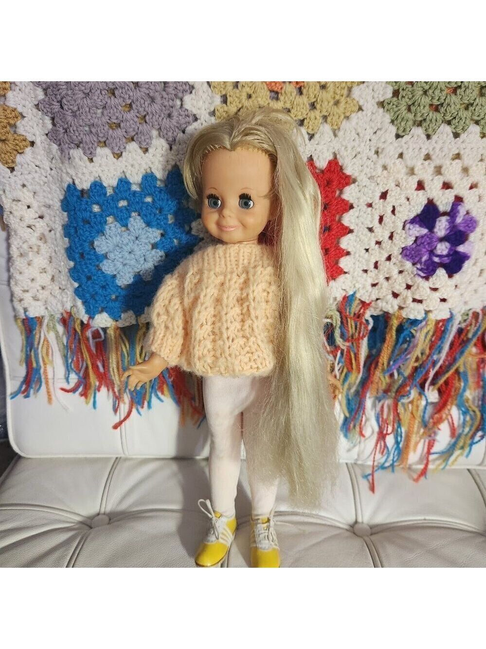 Vintage 1969 Velvet Doll Crissy Friend Ideal Toy Growing Blonde Hair Sleepy Eyes